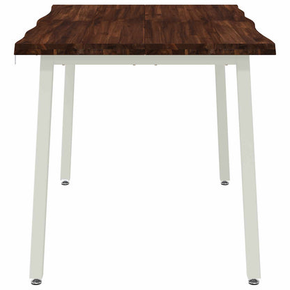120 x 80 x 75 cm Solid Acacia Wood Dark Brown and White