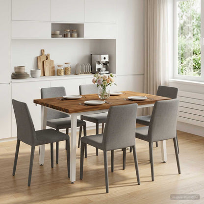 120 x 70 x 75 cm Solid Acacia Wood Natural and White