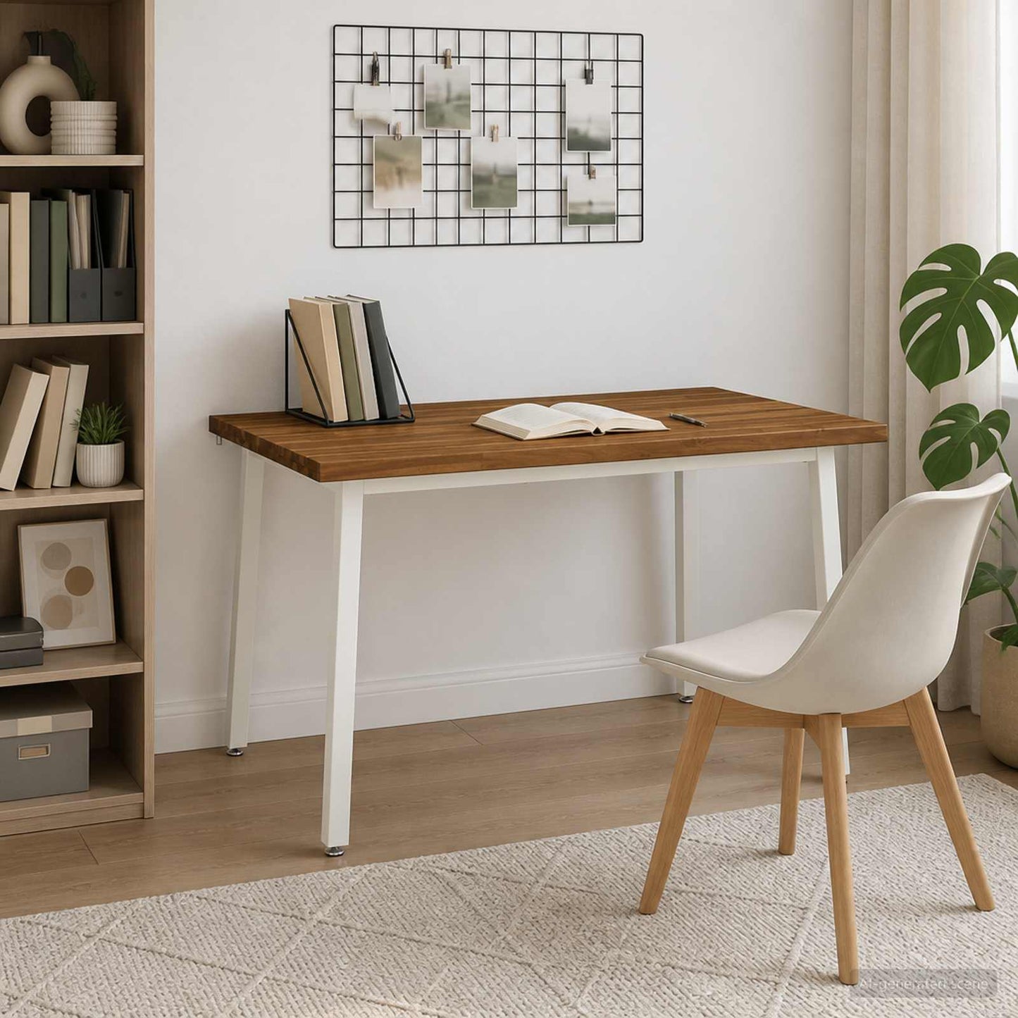 120 x 70 x 75 cm Solid Acacia Wood Natural and White