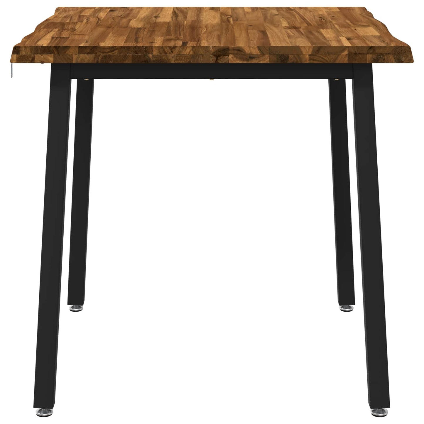 90 x 90 x 75 cm Solid Acacia Wood Natural and Black Square