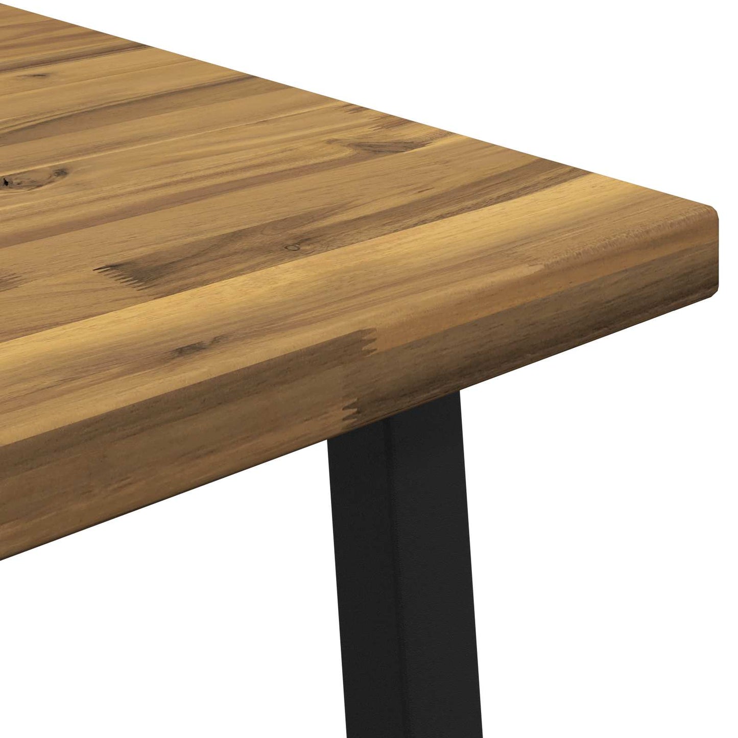 60 x 55 x 75 cm Solid Acacia Wood White and Black Rectangular