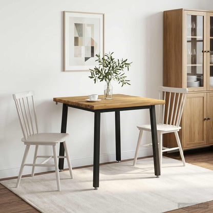 70 x 70 x 75 cm Solid Acacia Wood White and Black Square