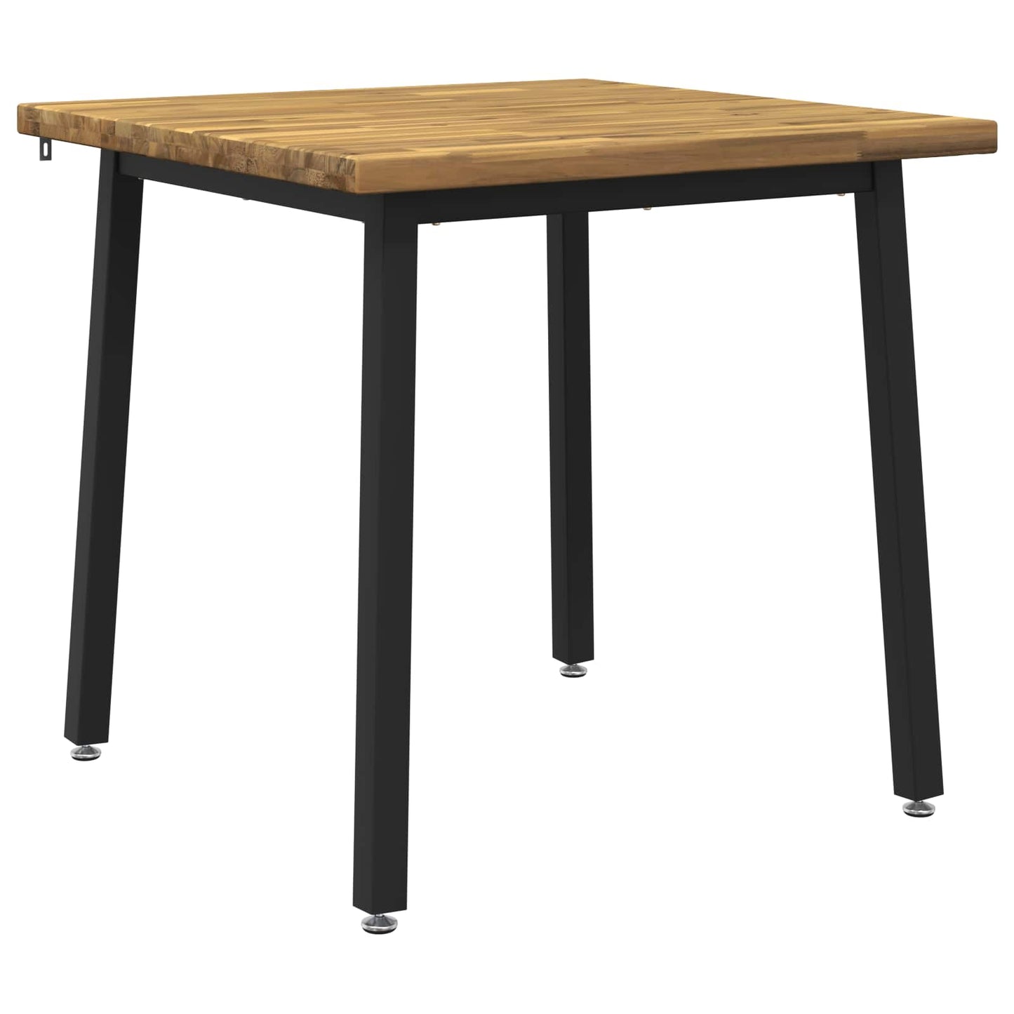 60 x 55 x 75 cm Solid Acacia Wood White and Black Rectangular