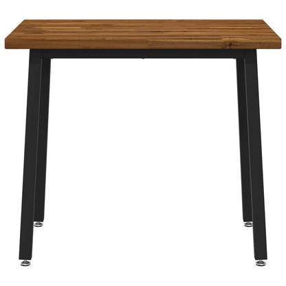 90 x 55 x 75 cm Solid Acacia Wood Natural and Black Rectangular
