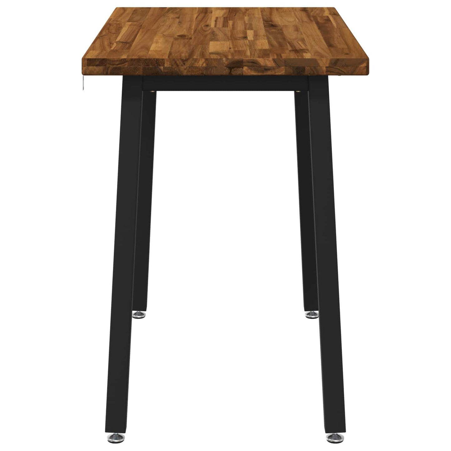 90 x 55 x 75 cm Solid Acacia Wood Natural and Black Rectangular