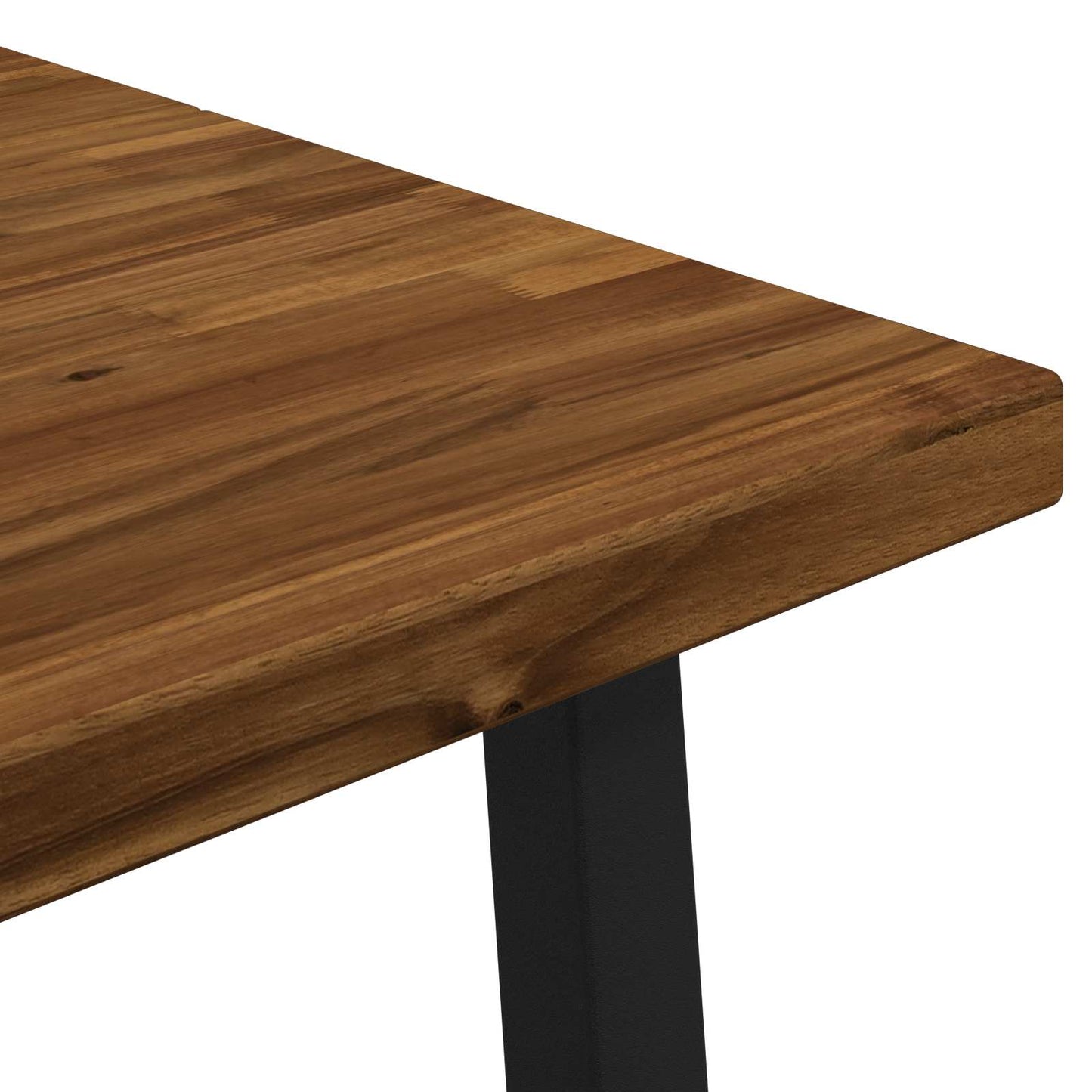 110 x 55 x 75 cm Solid Acacia Wood Natural and Black