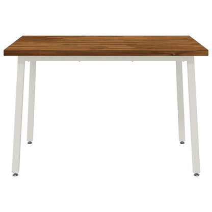 120 x 70 x 75 cm Solid Acacia Wood Natural and White