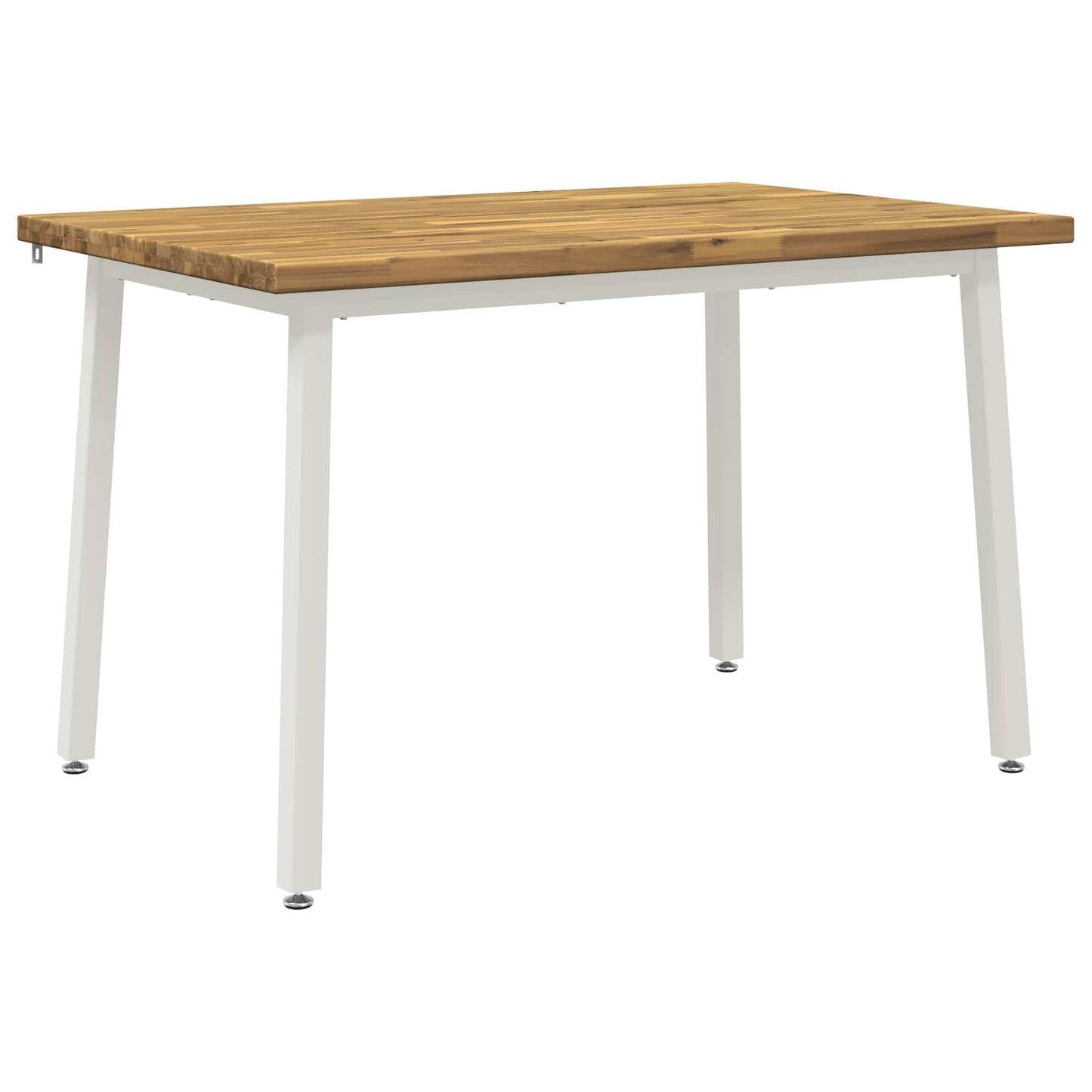 120 x 70 x 75 cm Solid Acacia Wood White Rectangular