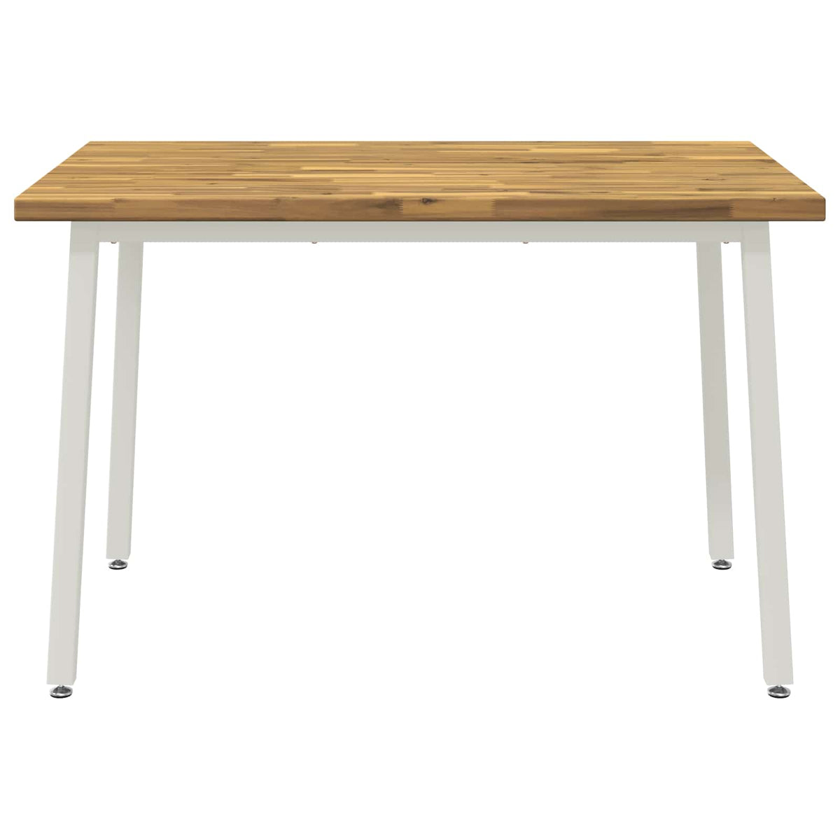 120 x 70 x 75 cm Solid Acacia Wood White Rectangular