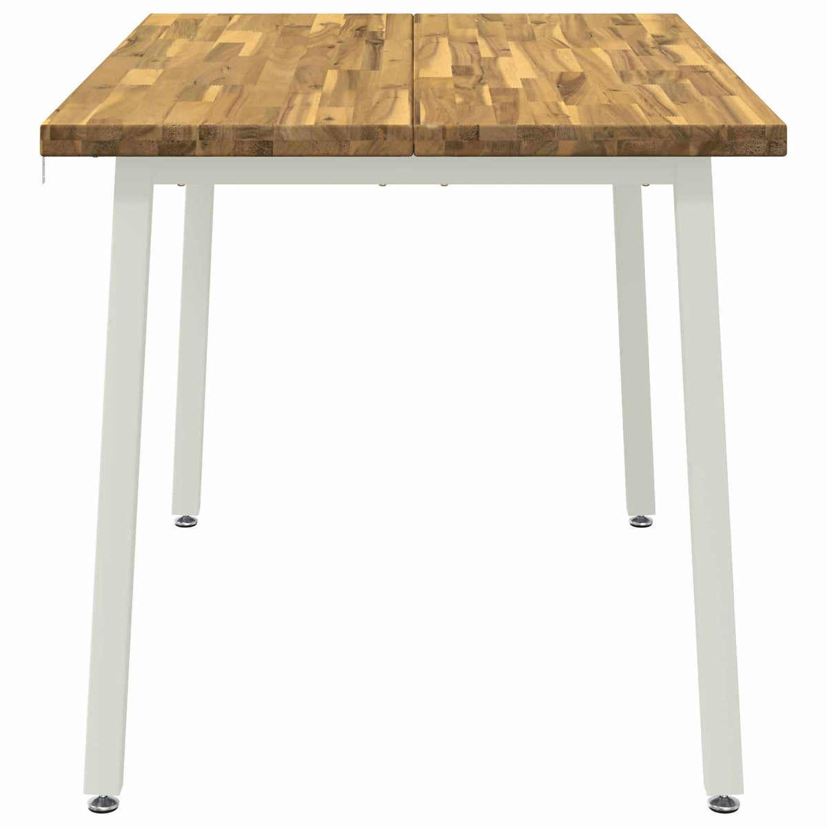 120 x 70 x 75 cm Solid Acacia Wood White Rectangular