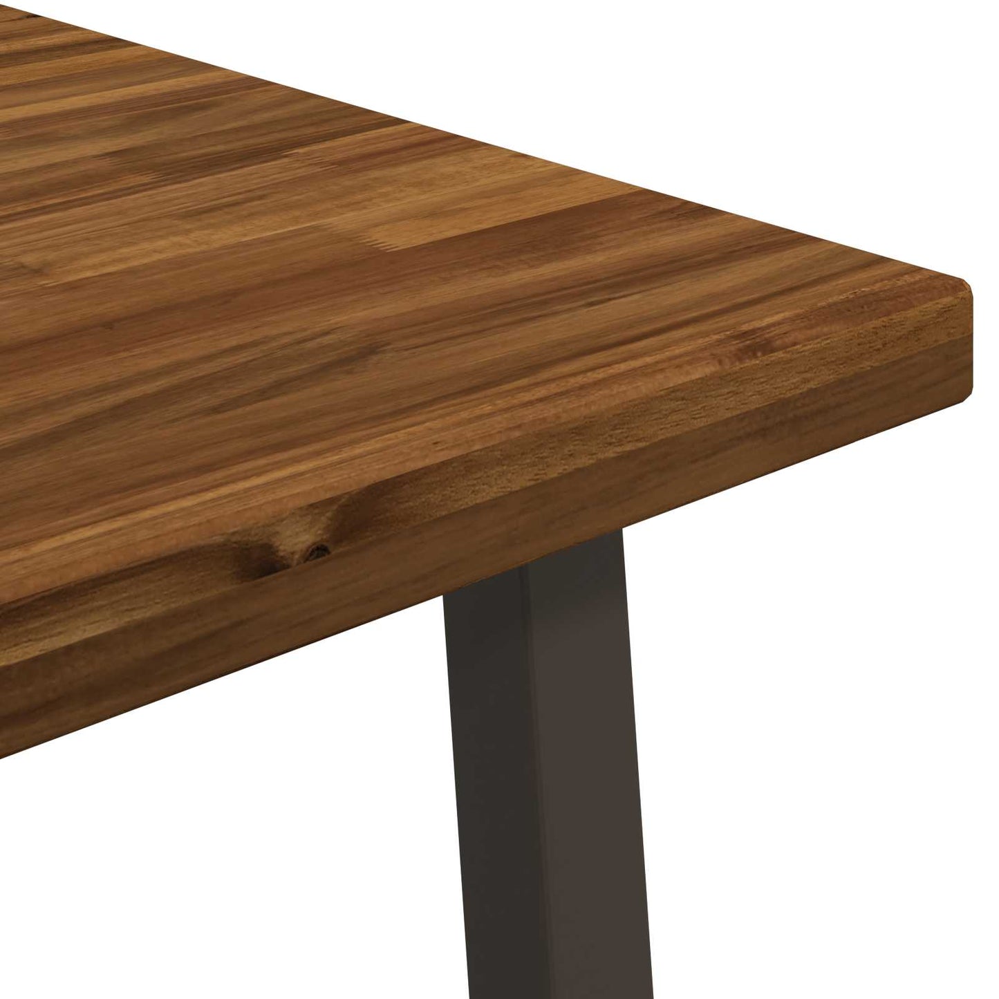 80 x 80 x 75 cm Solid Acacia Wood Natural and Coffee Square