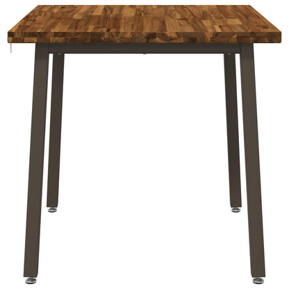 80 x 80 x 75 cm Solid Acacia Wood Natural and Coffee Square