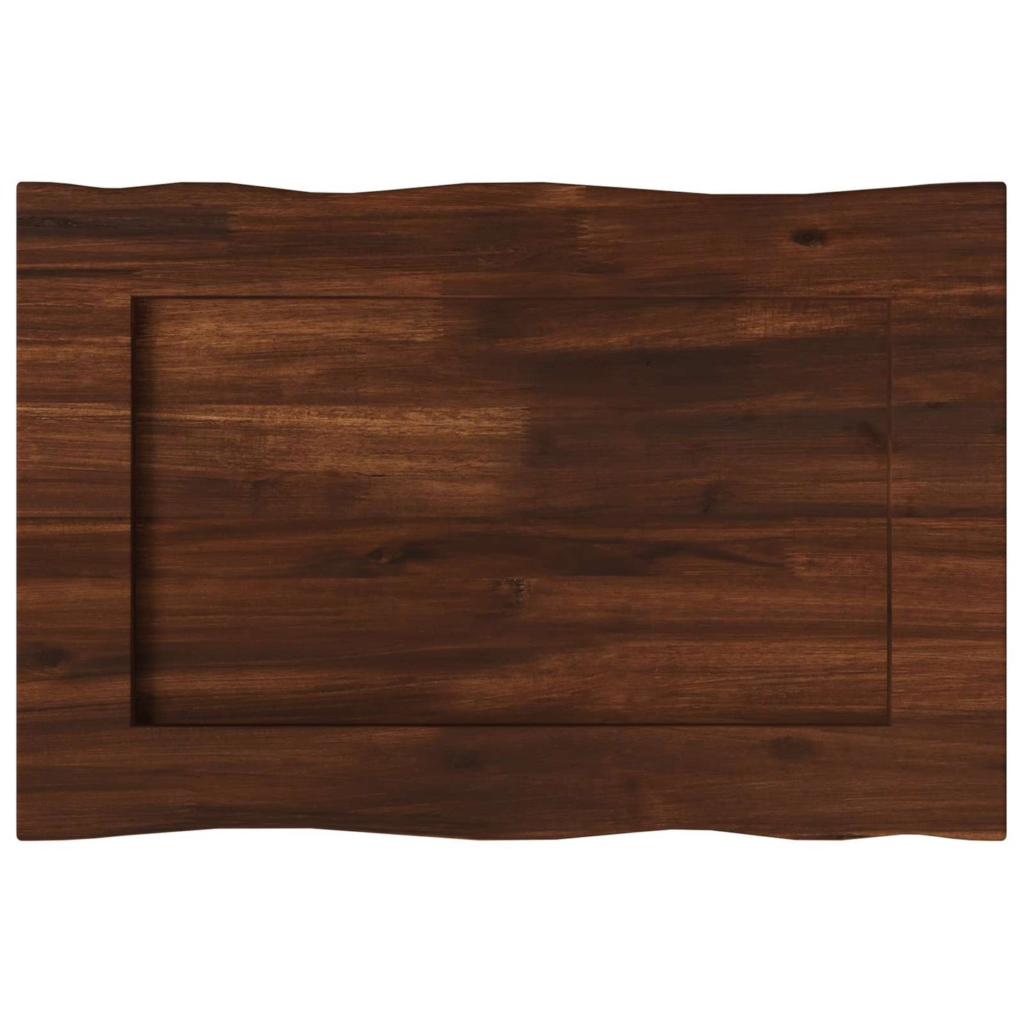 Live Edge Table Top 70 x 40 x 3.5 cm Rectangular Dark Brown