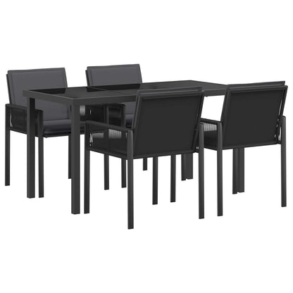 Garden Dining Set 13 pcs Black Poly Rattan