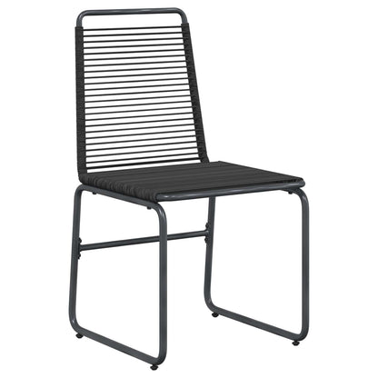 Garden Set 5 pcs Black Metal and Rattan