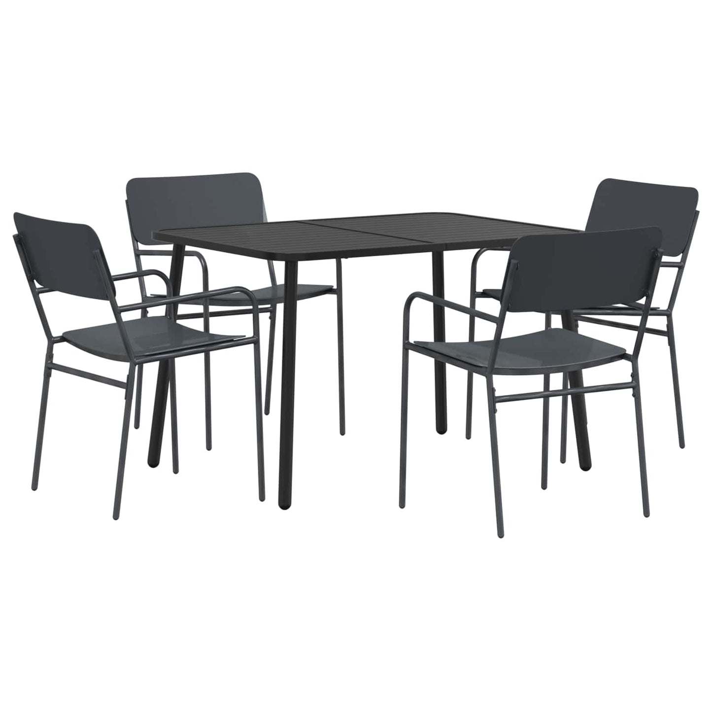 Dining Set 5 pcs Anthracite Steel