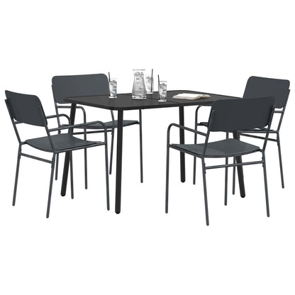 Dining Set 5 pcs Anthracite Steel