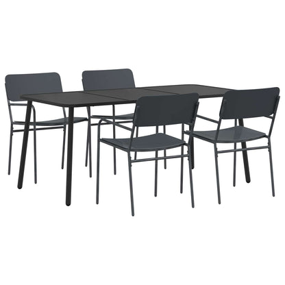 Dining Set 5 pcs Anthracite Steel