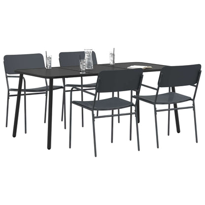 Dining Set 5 pcs Anthracite Steel