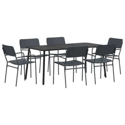 Dining Set 7 pcs Anthracite Steel