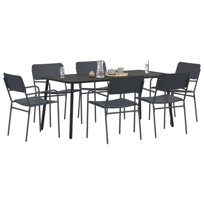 Dining Set 7 pcs Anthracite Steel