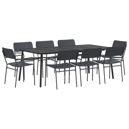 Dining Set 9 pcs Anthracite Steel