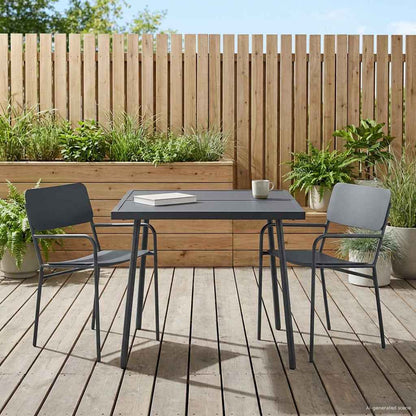 Dining Set 3 pcs Anthracite Steel