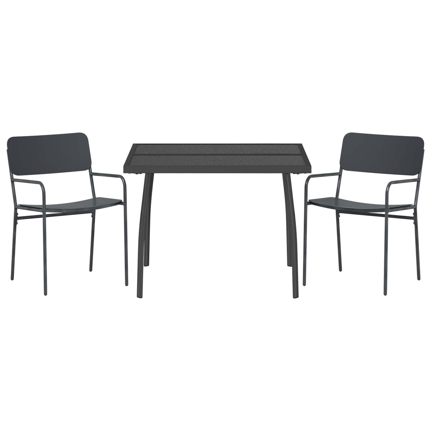 Dining Set 3 pcs Anthracite Steel