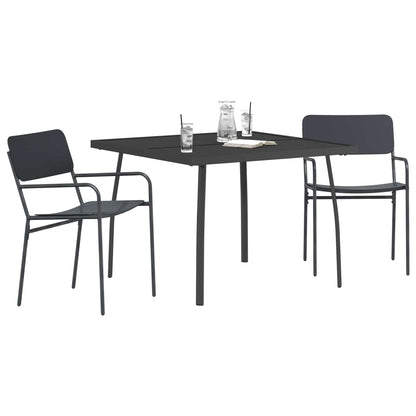 Dining Set 3 pcs Anthracite Steel