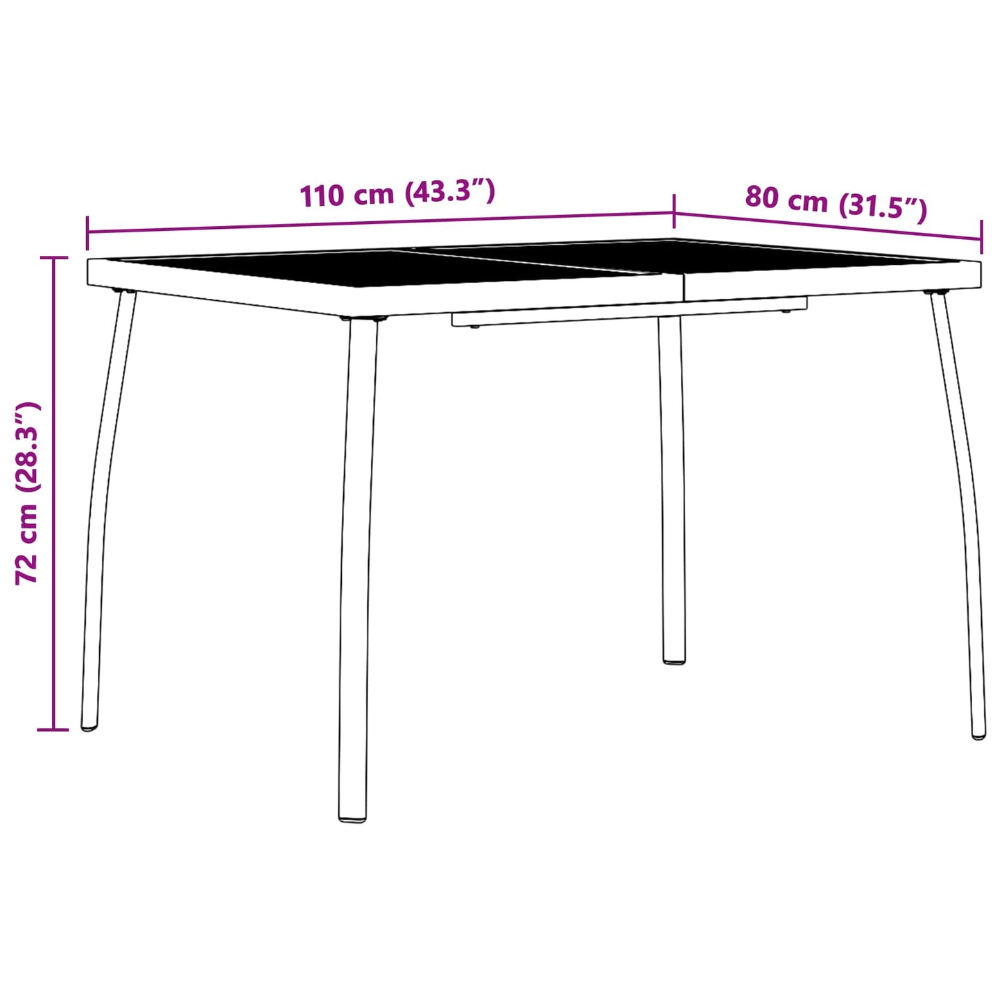 Dining Set 5 pcs Anthracite Steel