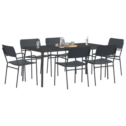 Dining Set 7 pcs Anthracite Steel