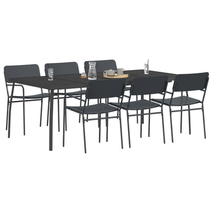 Dining Set 7 pcs Anthracite Steel