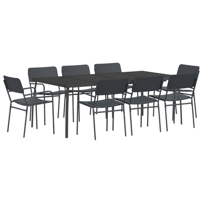 Dining Set 9 pcs Anthracite Steel