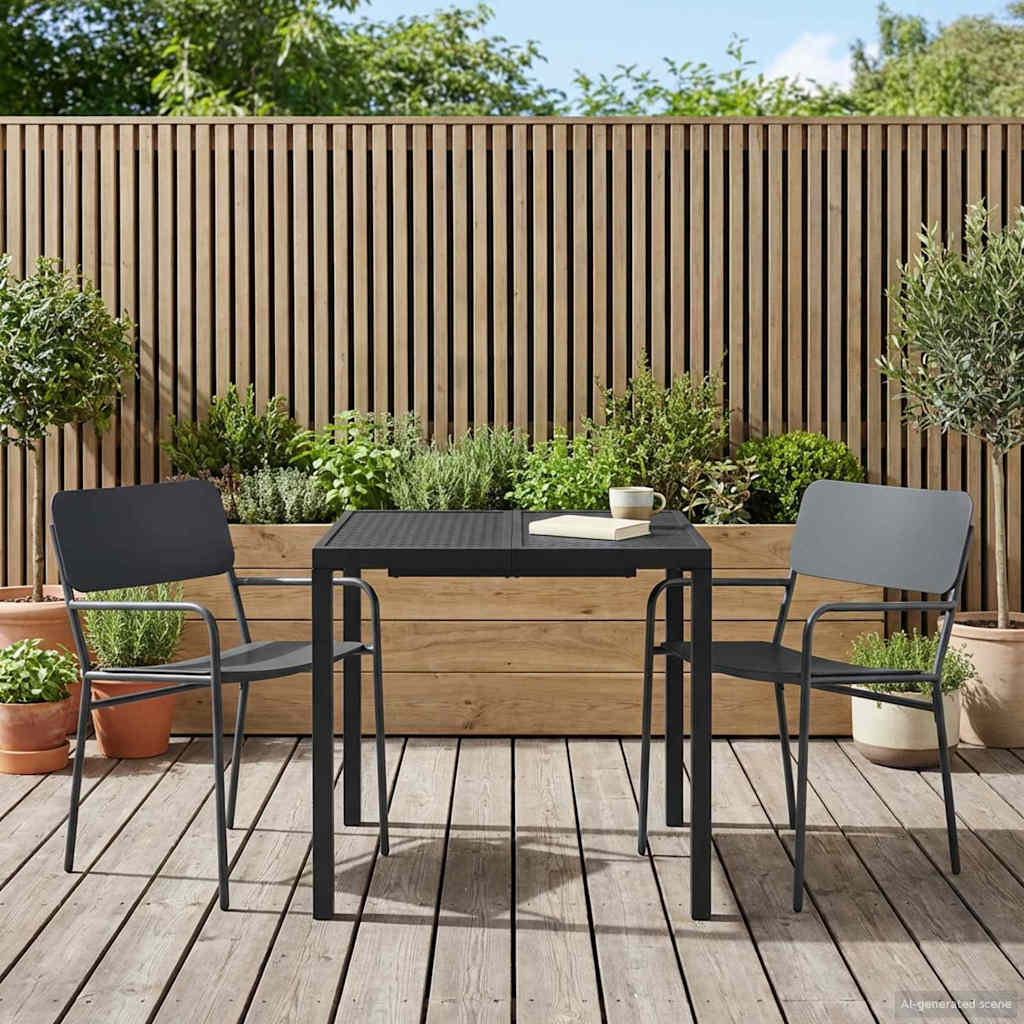 Outdoor Furniture Set 3 pcs Anthracite Steel