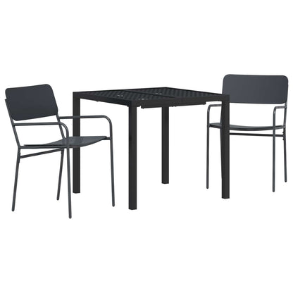 Outdoor Furniture Set 3 pcs Anthracite Steel