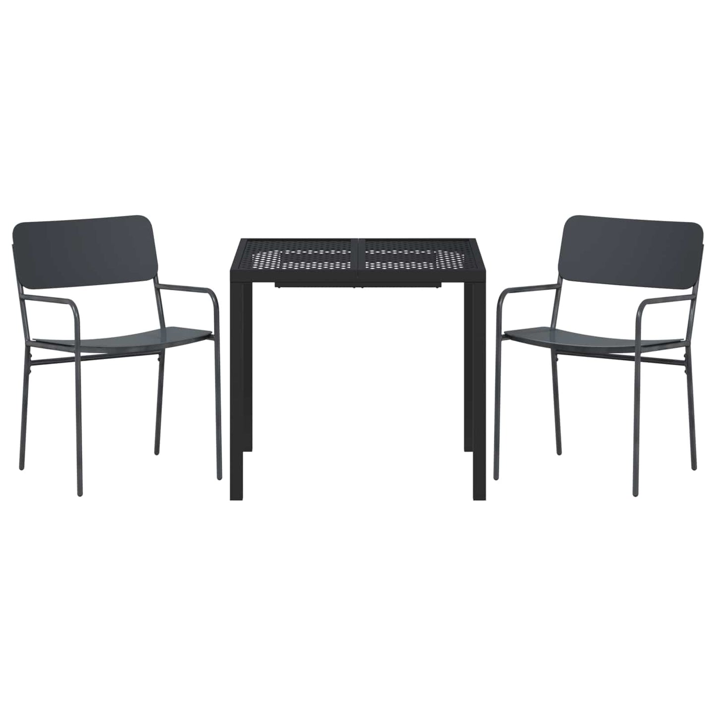 Outdoor Furniture Set 3 pcs Anthracite Steel