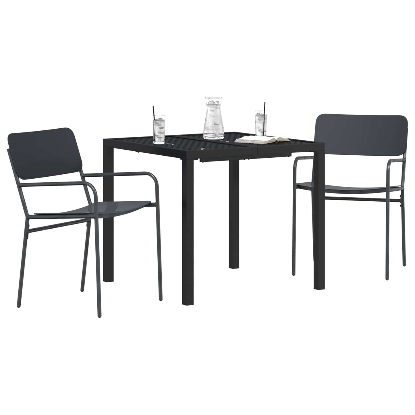 Outdoor Furniture Set 3 pcs Anthracite Steel