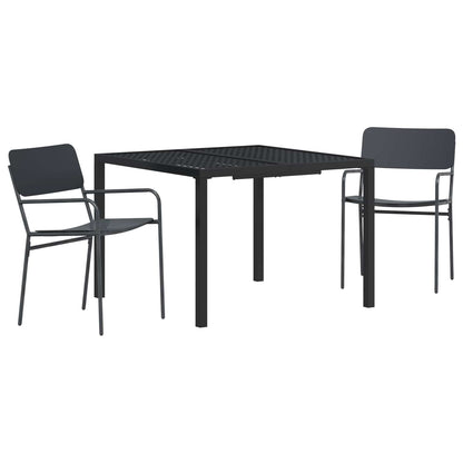Outdoor Furniture Set 3 pcs Anthracite Steel