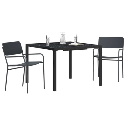 Outdoor Furniture Set 3 pcs Anthracite Steel