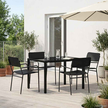 Outdoor Furniture Set 5 pcs Anthracite Steel