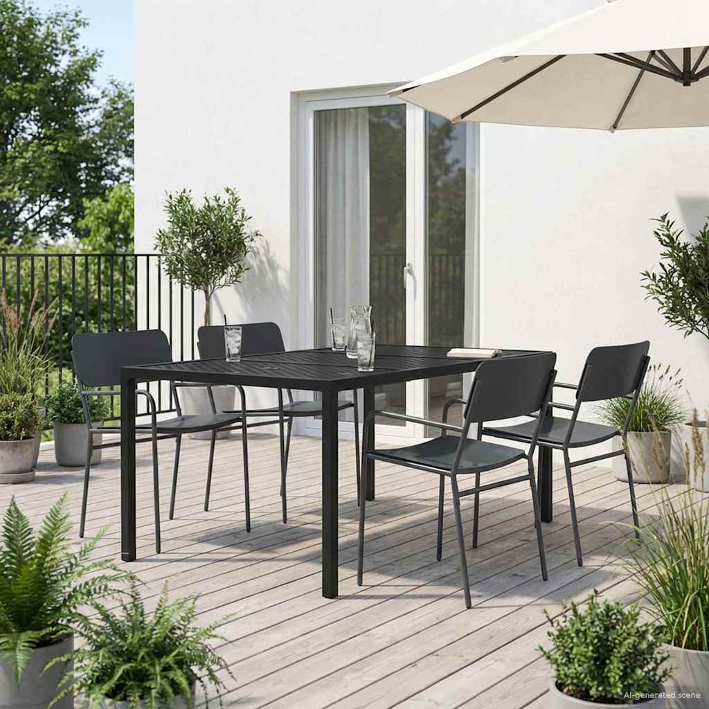 Outdoor Furniture Set 5 pcs Anthracite Steel