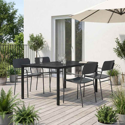 Outdoor Furniture Set 5 pcs Anthracite Steel