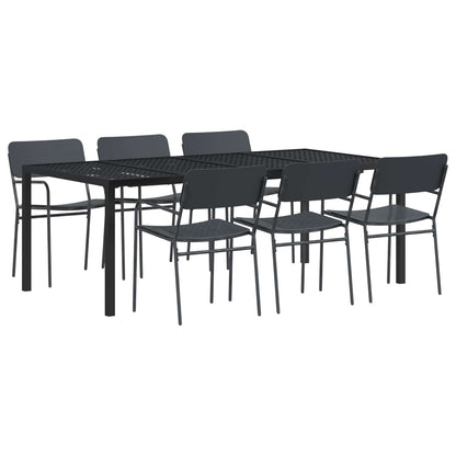 Outdoor Furniture Set 7 pcs Anthracite Steel