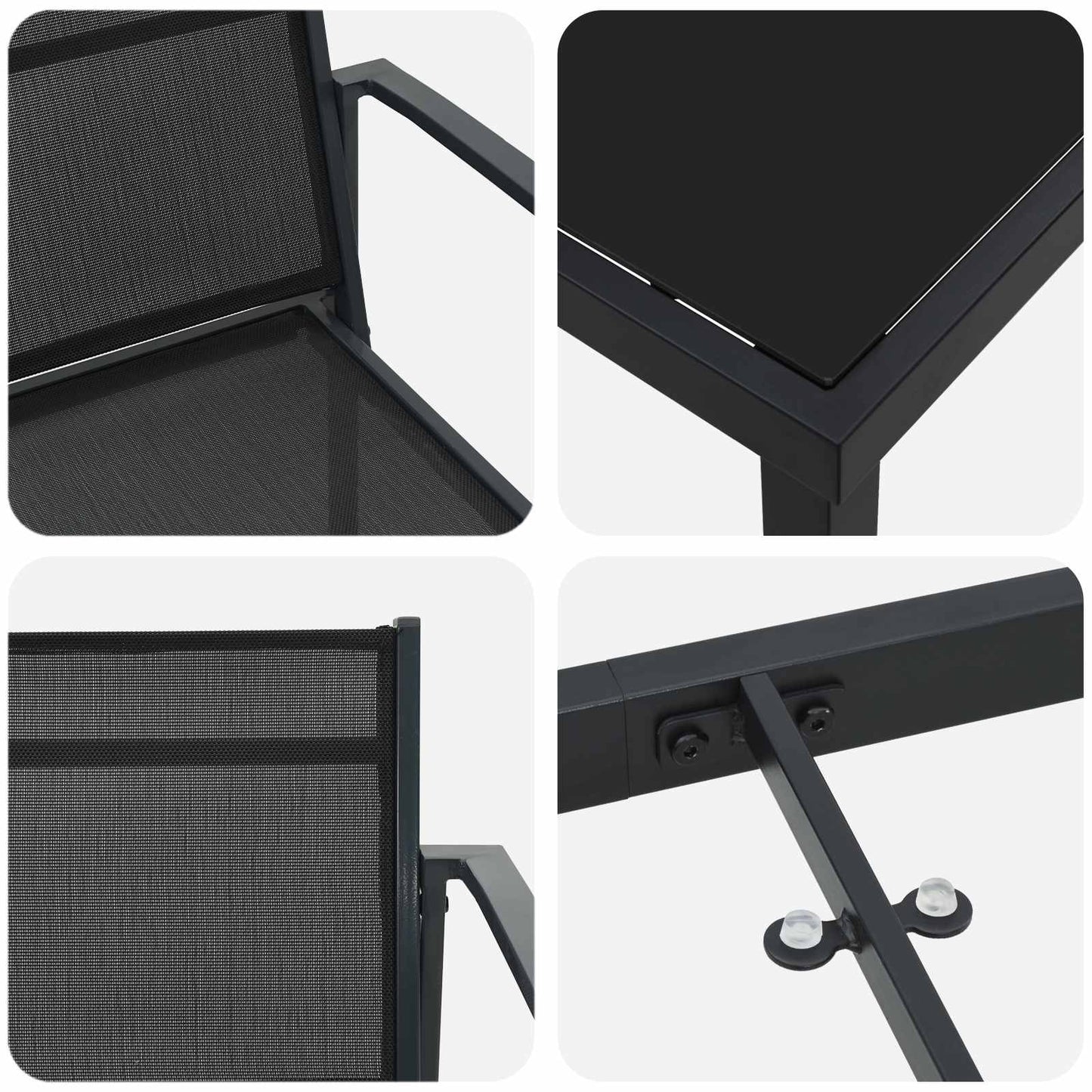 Outdoor Furniture Set 3 pcs Black and Anthracite Textilene