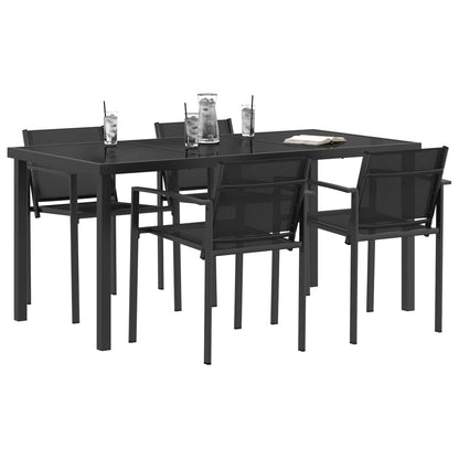 Outdoor Furniture Set 5 pcs Black and Anthracite Textilene