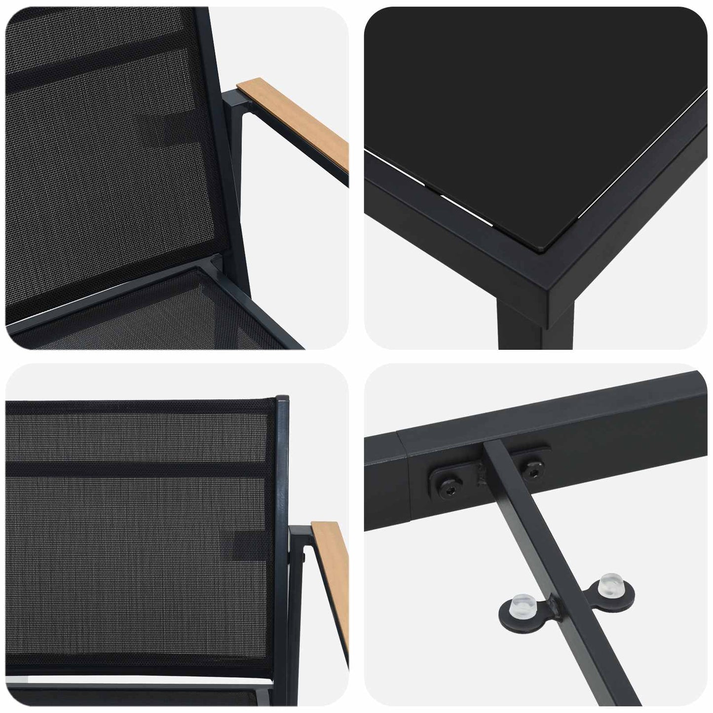 Outdoor Furniture Set 3 pcs Black and Anthracite Textilene