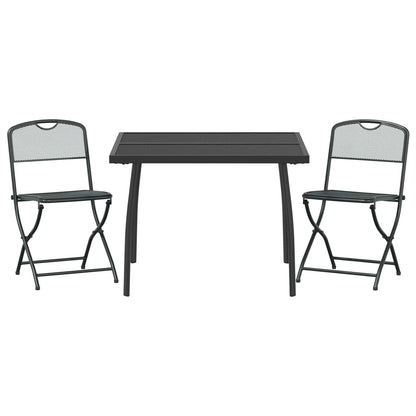Outdoor Furniture Set Folding 3 pcs Anthracite Iron and Steel