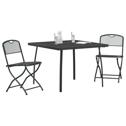 Outdoor Furniture Set Folding 3 pcs Anthracite Iron and Steel
