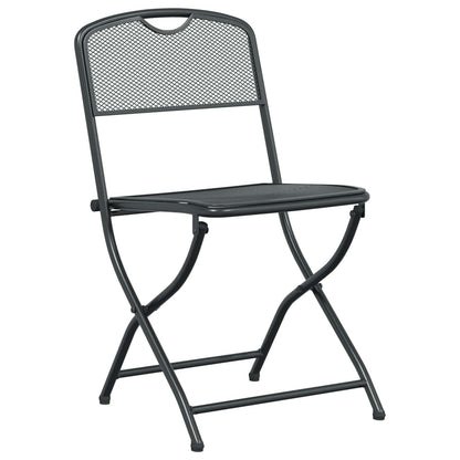 Outdoor Furniture Set Folding 7 pcs Anthracite Iron and Steel