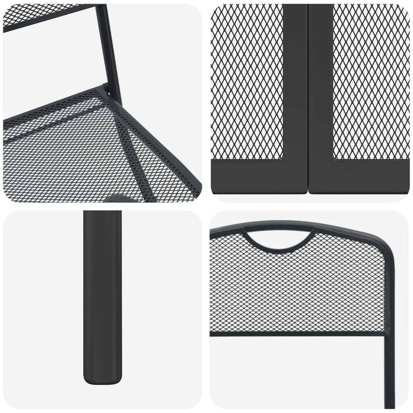 Outdoor Furniture Set Folding 9 pcs Anthracite Iron and Steel